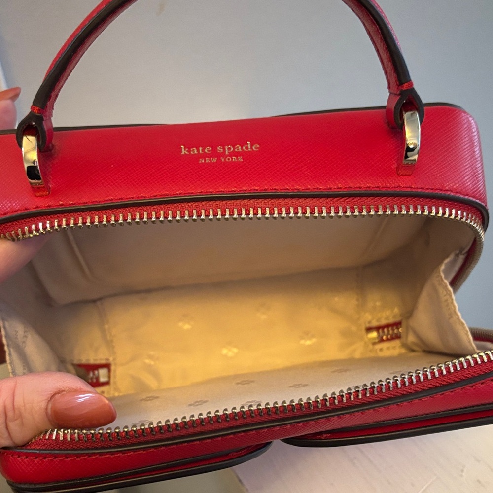 Kate Spade Red Handbag with Logo Accent - Picture 3 of 4